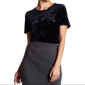 14th & Union |  Crushed Velvet Cropped Boxy Blouse